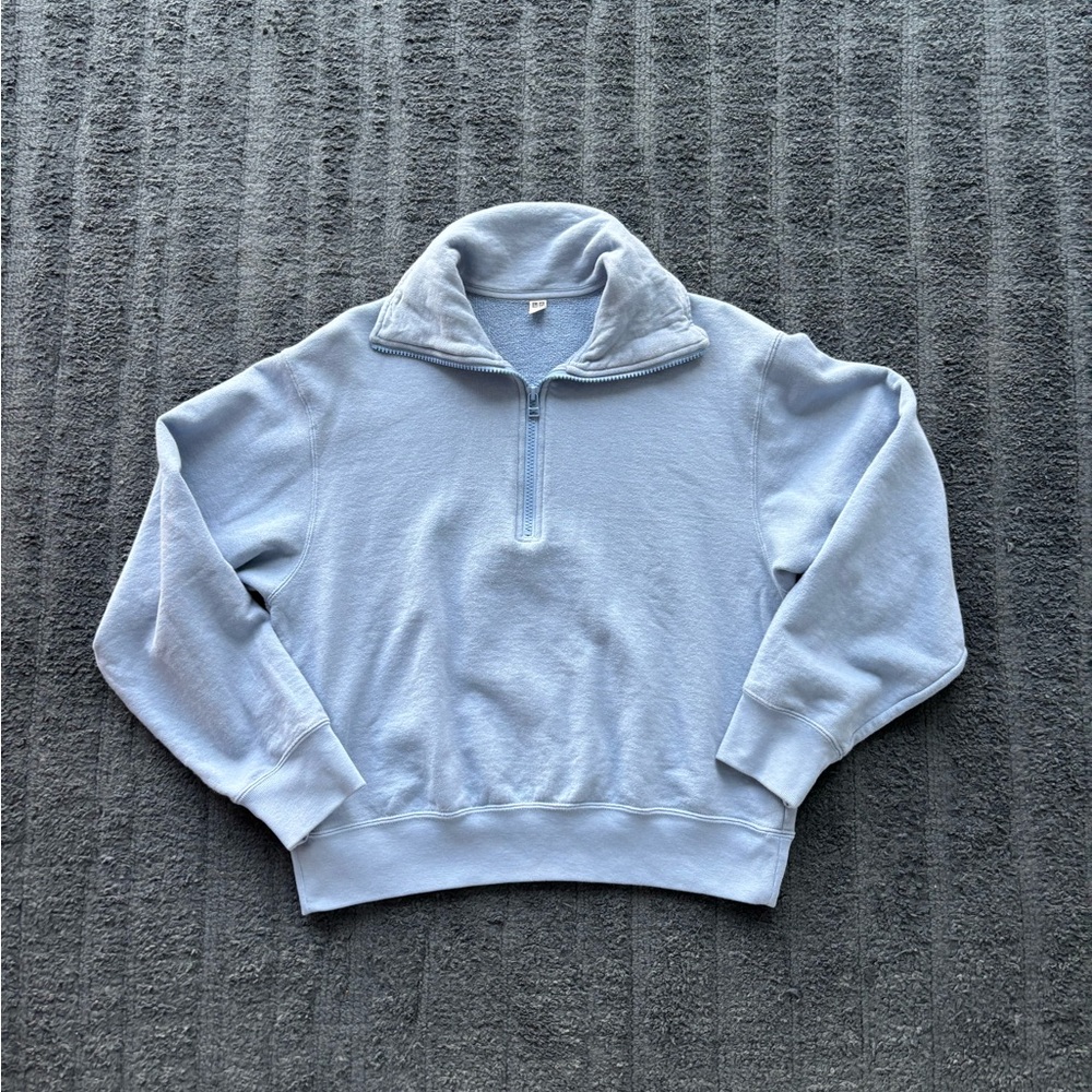 Baby blue 1/4 (quarter) zip pullover sweatshirt